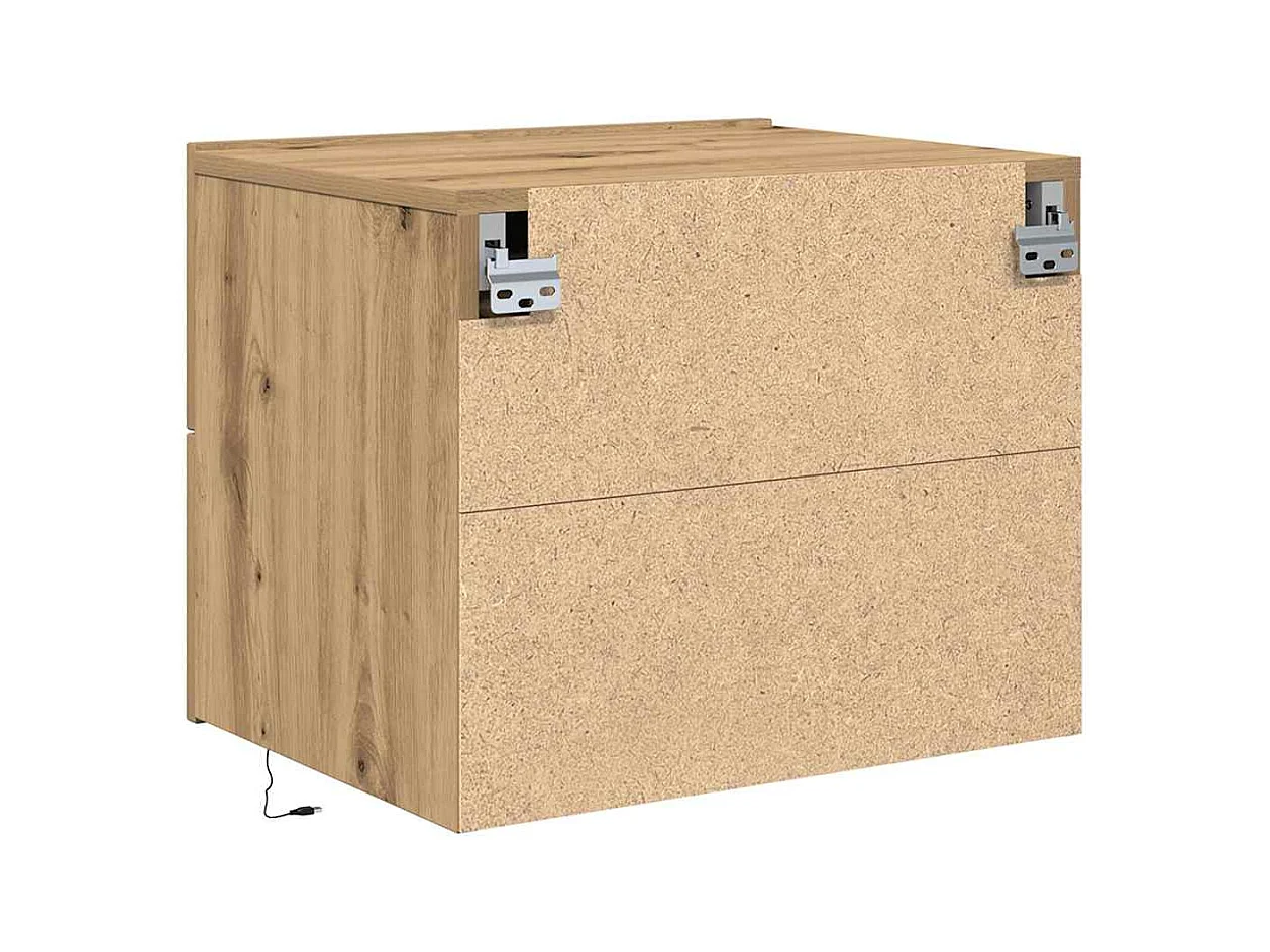 Mesita de Noche | Armario de Noche montado en la pared 2 uds. Roble artisan