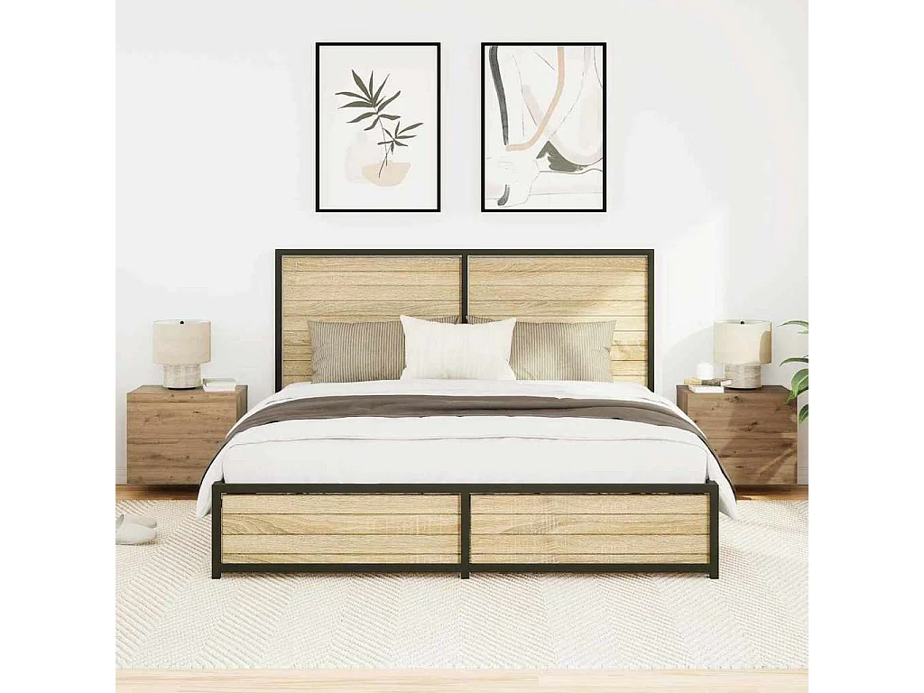 Mesita de Noche | Armario de Noche montado en la pared 2 uds. Roble artisan