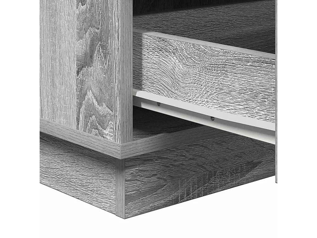 Table de chevet-Table d'appoint avec Gris 39x34,5x65 cm Bois d'ingénierie