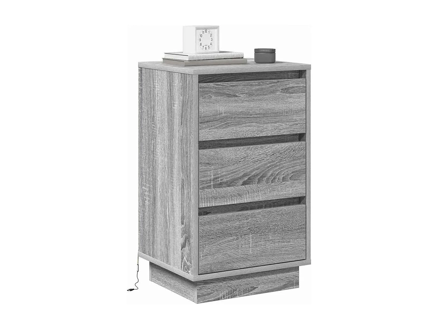 Mesita de Noche | Armario de Noche | Mesilla de noche Gris 39x34.5x65 cm Madera contrachapada