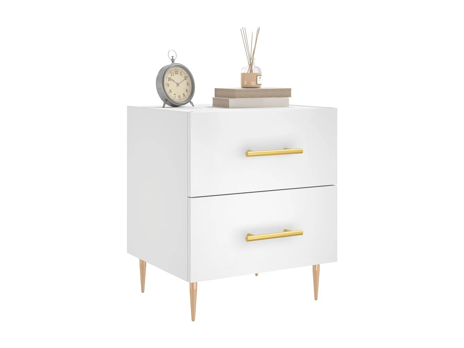 Tables de chevet lot de 2 avec tiroirs blanc 40x35x47,5 cm bois d’ingénierie