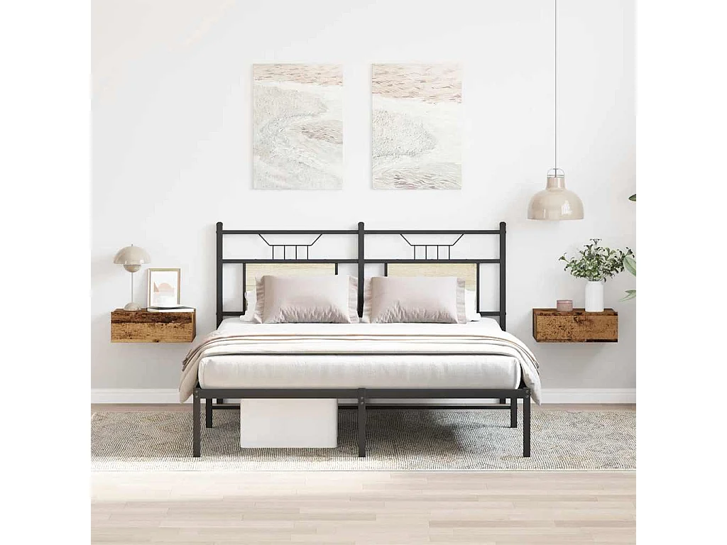 Tables de chevet flottantes 2 pcs vieux bois bois d'ingénierie