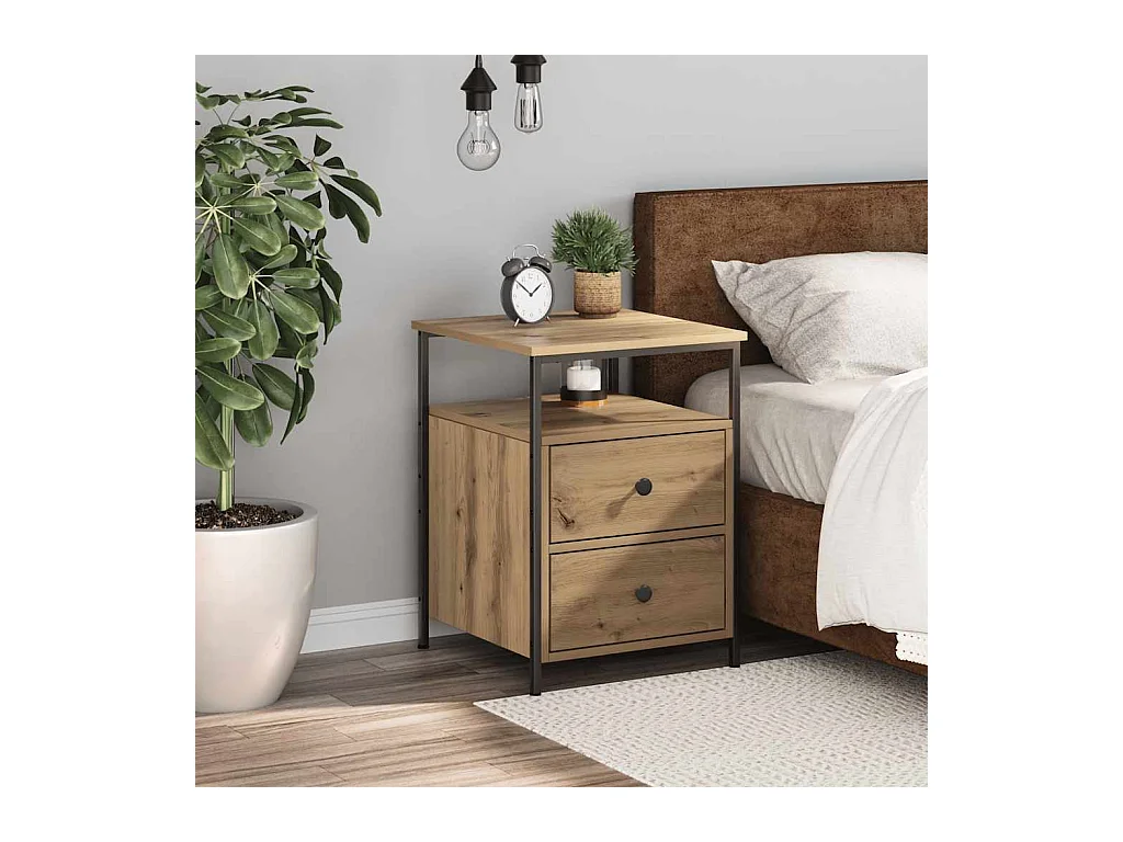 Mesita de noche | Mesilla de noche madera de ingeniería roble artisan 44x45x60 cm