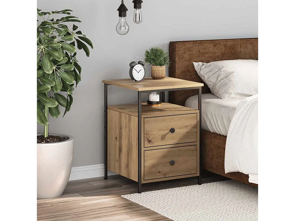 Nachttisch-Beistelltisch Artisan-Eiche 44x45x60 cm Holzwerkstoff SHL69846