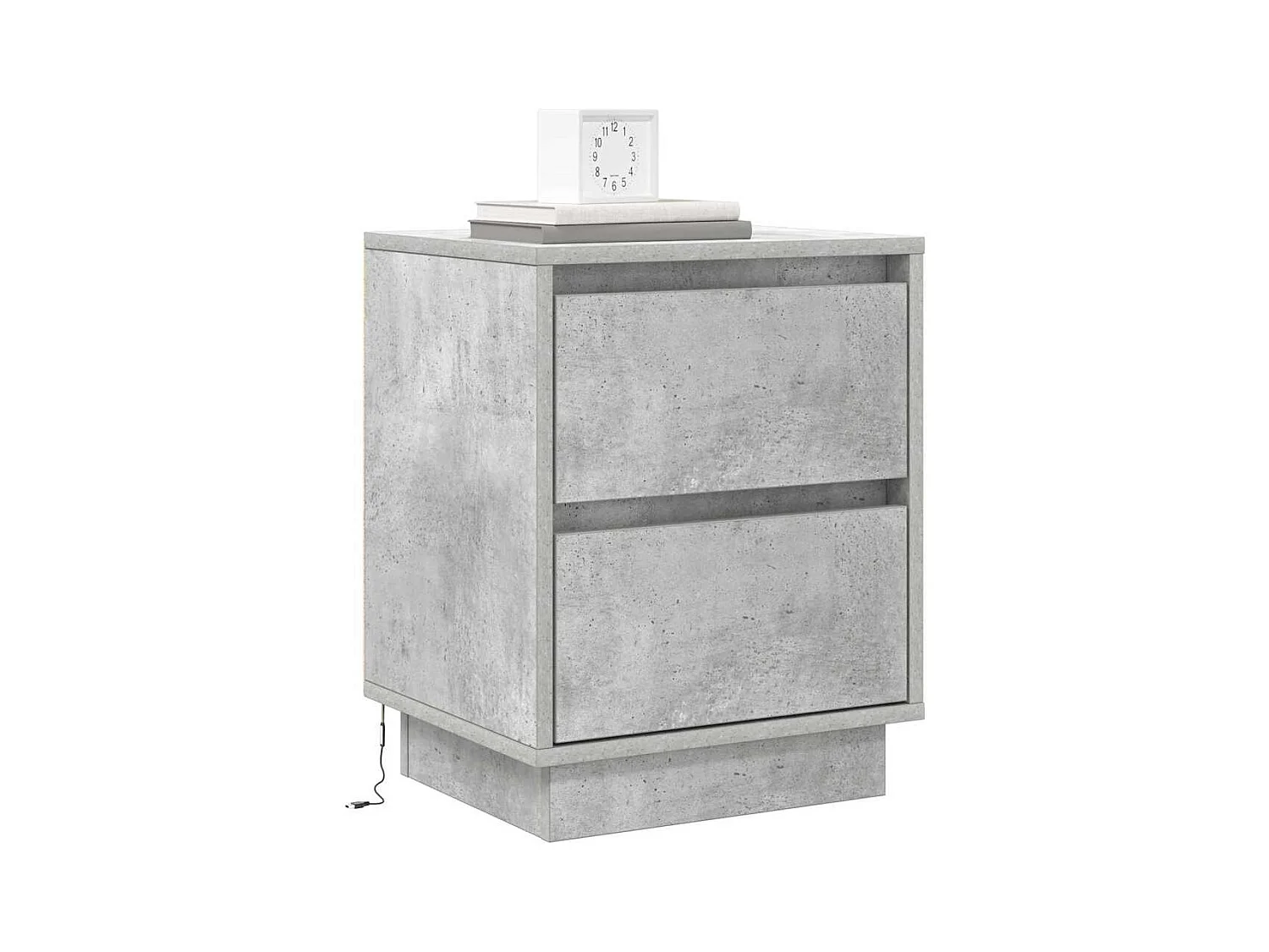 Mesita de Noche | Armario de Noche 2 uds Gris hormigón 39x34.5x50 cm