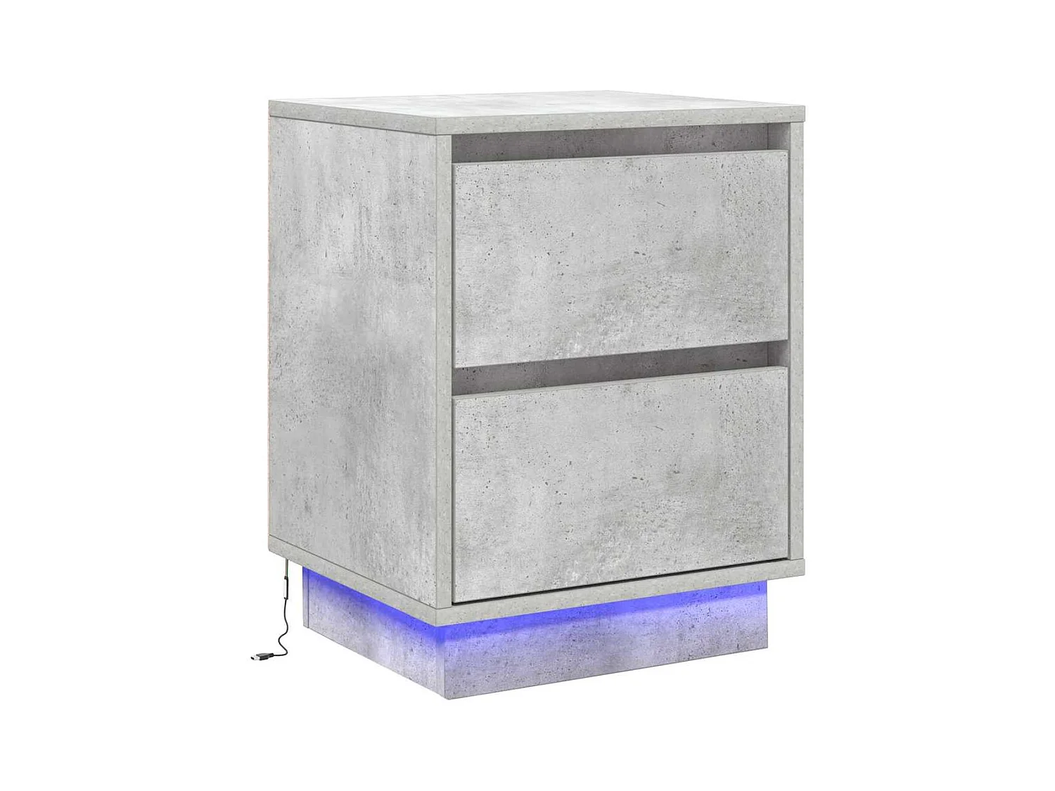 Mesita de Noche | Armario de Noche 2 uds Gris hormigón 39x34.5x50 cm
