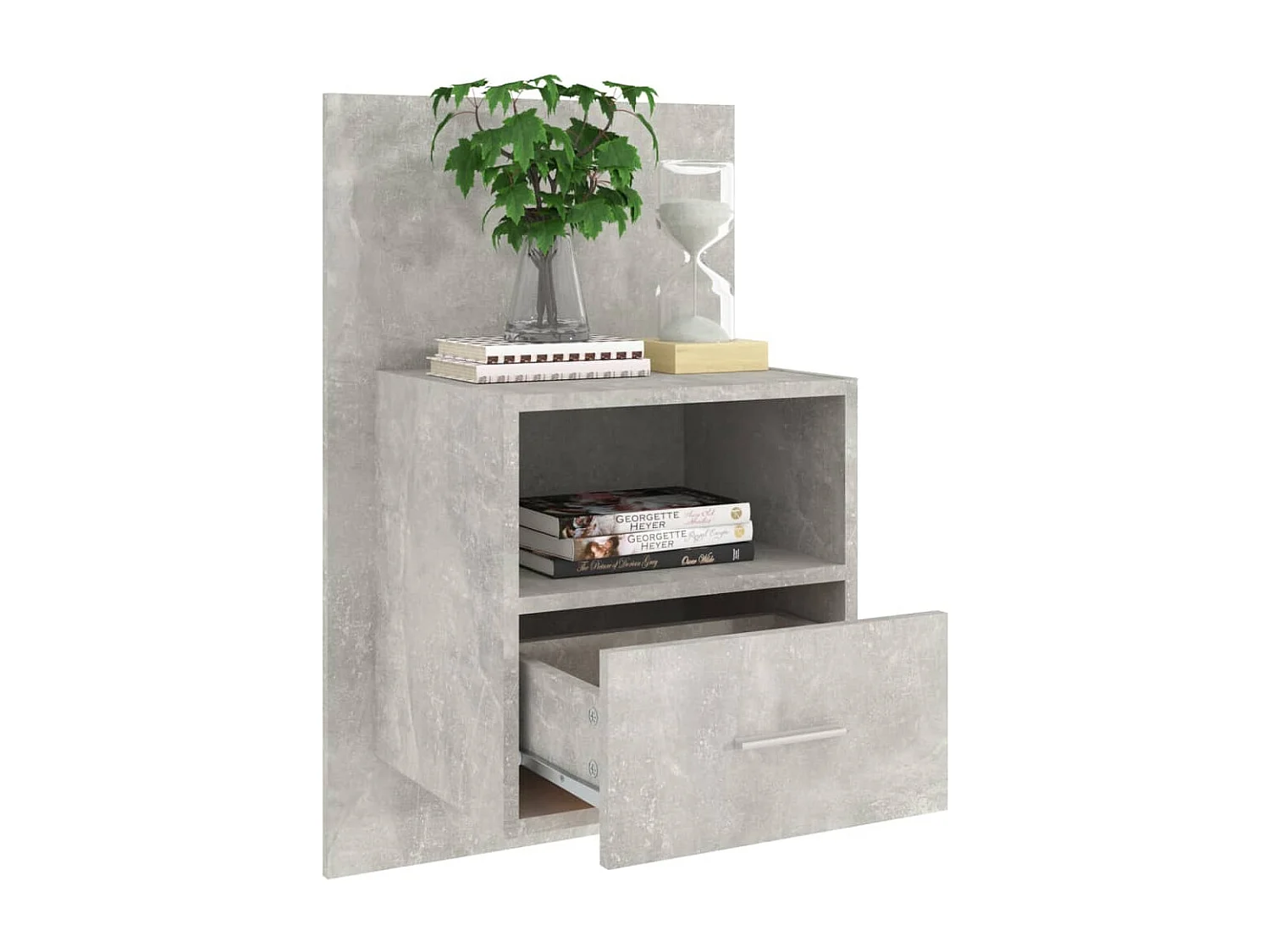 Nachttisch hängend 2er Set | Wand-Nachttische Betongrau SHL93232