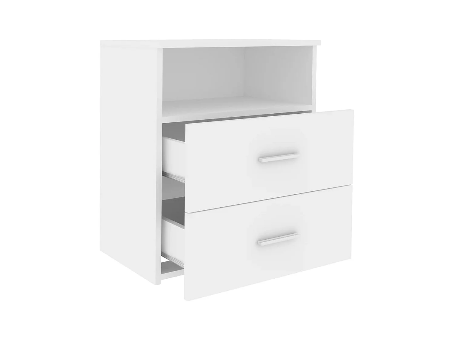 Tables de chevet-Tables de nuit 2 pcs Compartiments ouverts Blanc 50x32x60 cm