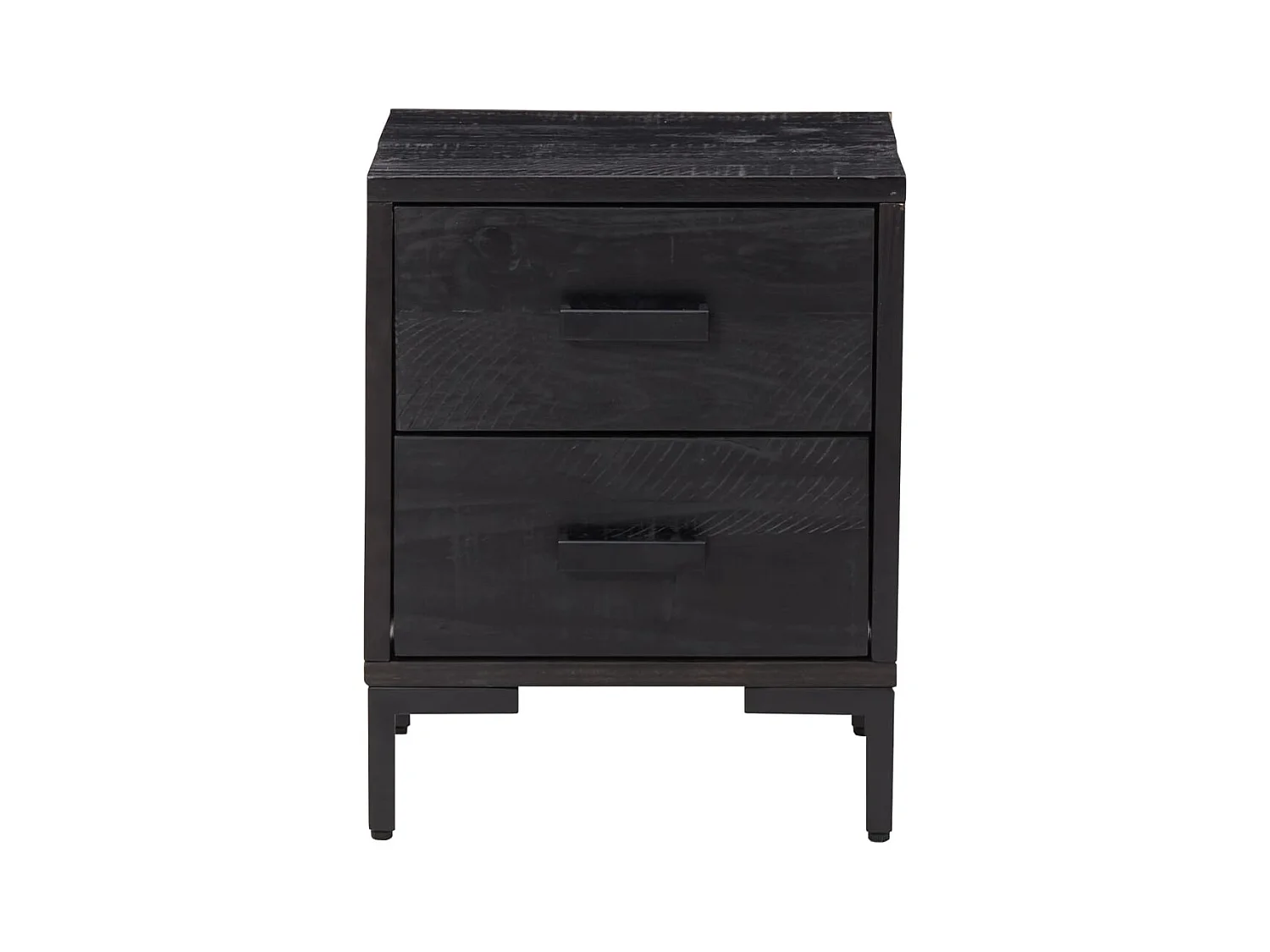 Mesitas de noche | Mesilla de noche 2 uds madera maciza de pino negro 36x30x45 cm