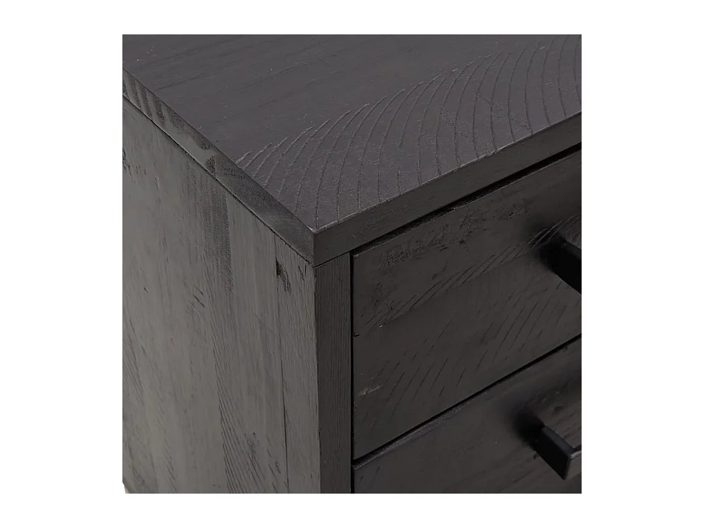 Mesitas de noche | Mesilla de noche 2 uds madera maciza de pino negro 36x30x45 cm