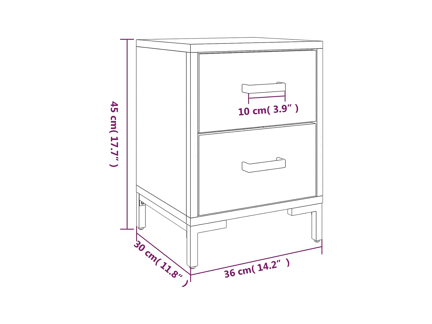 Mesitas de noche | Mesilla de noche 2 uds madera maciza de pino negro 36x30x45 cm