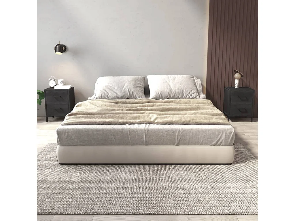 Nachttisch 2er Set-Beistelltisch-Nachttischkommode Schwarz 36x30x45 cm Massivholz Kiefer SHL31710