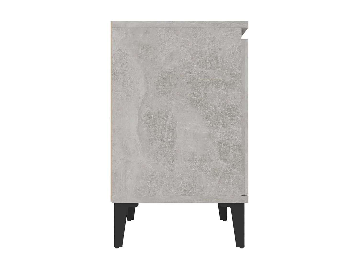 Mesita de noche | Mesilla de noche con patas metal gris hormigón 40x30x50 cm