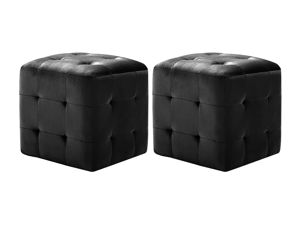 Nachttisch 2er Set-Beistelltisch-Nachttischkommode Schwarz 30×30×30 cm Samtstoff SHL38679