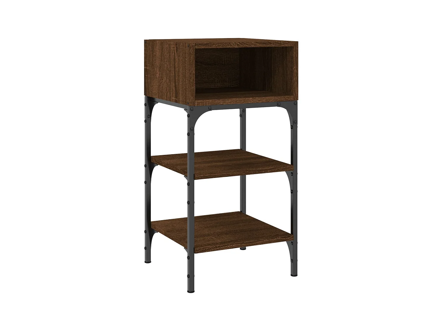 Mesita de noche | Mesilla de noche 2 uds. madera ingeniería marrón roble 35x34,5x70 cm