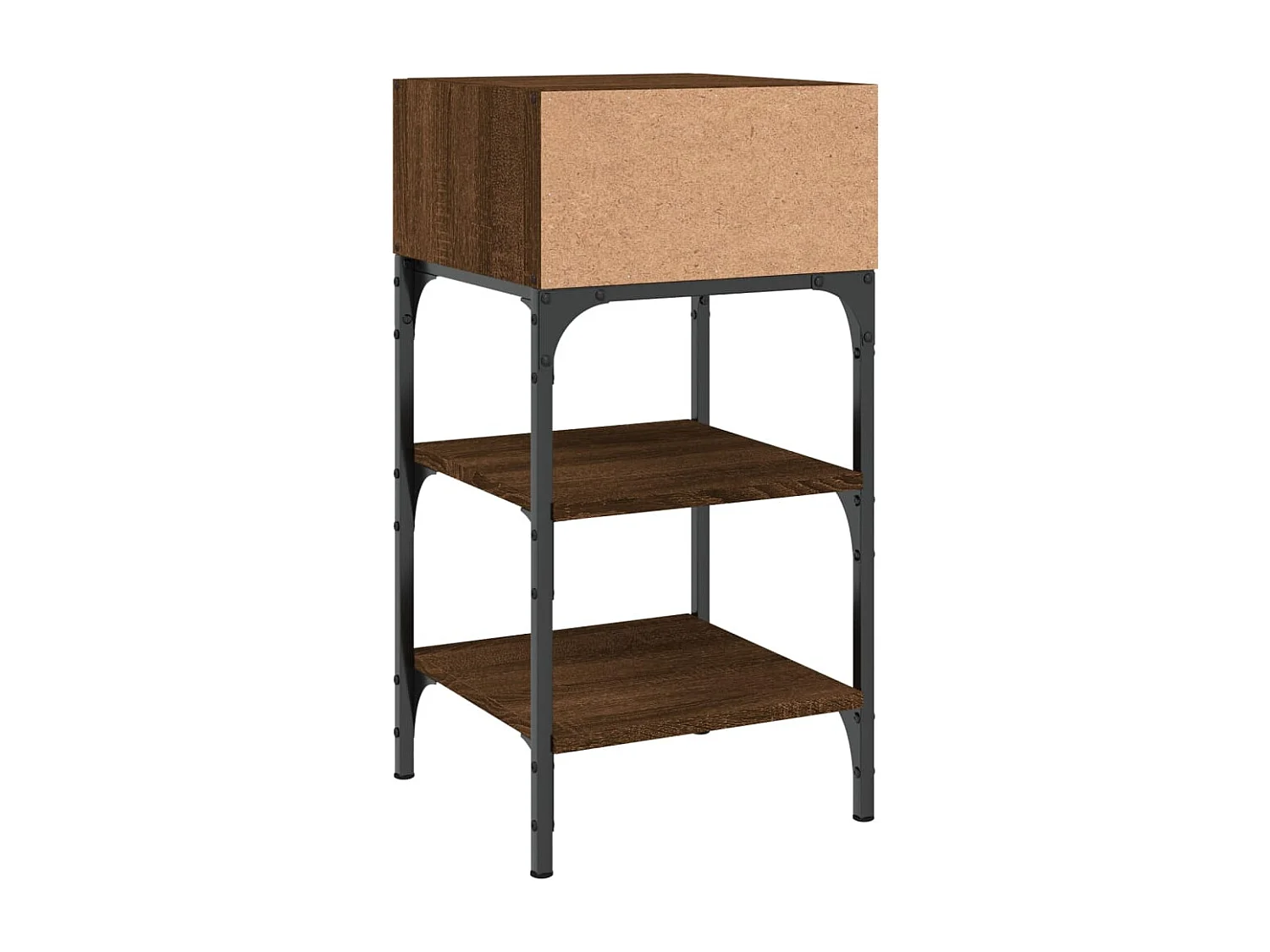 Nachttisch 2er Set-Beistelltisch Braun Eichen-Optik 35x34,5x70cm Holzwerkstoff SHL72609