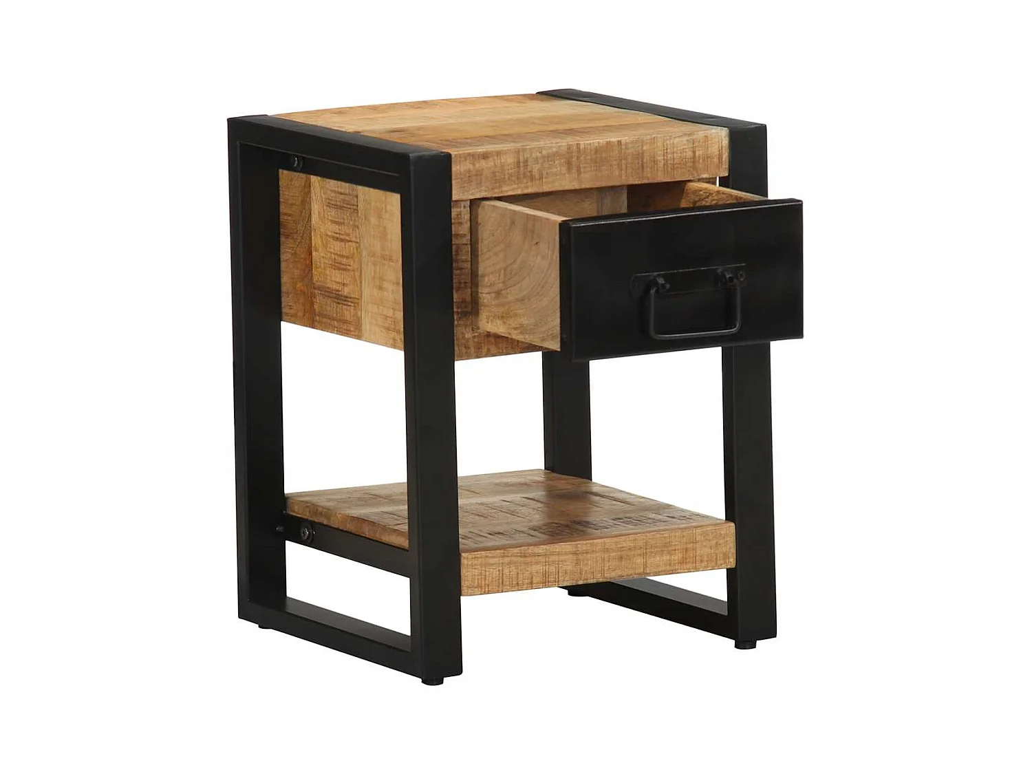 Mesitas de noche | Mesilla de noche 2 piezas madera maciza rugosa mango