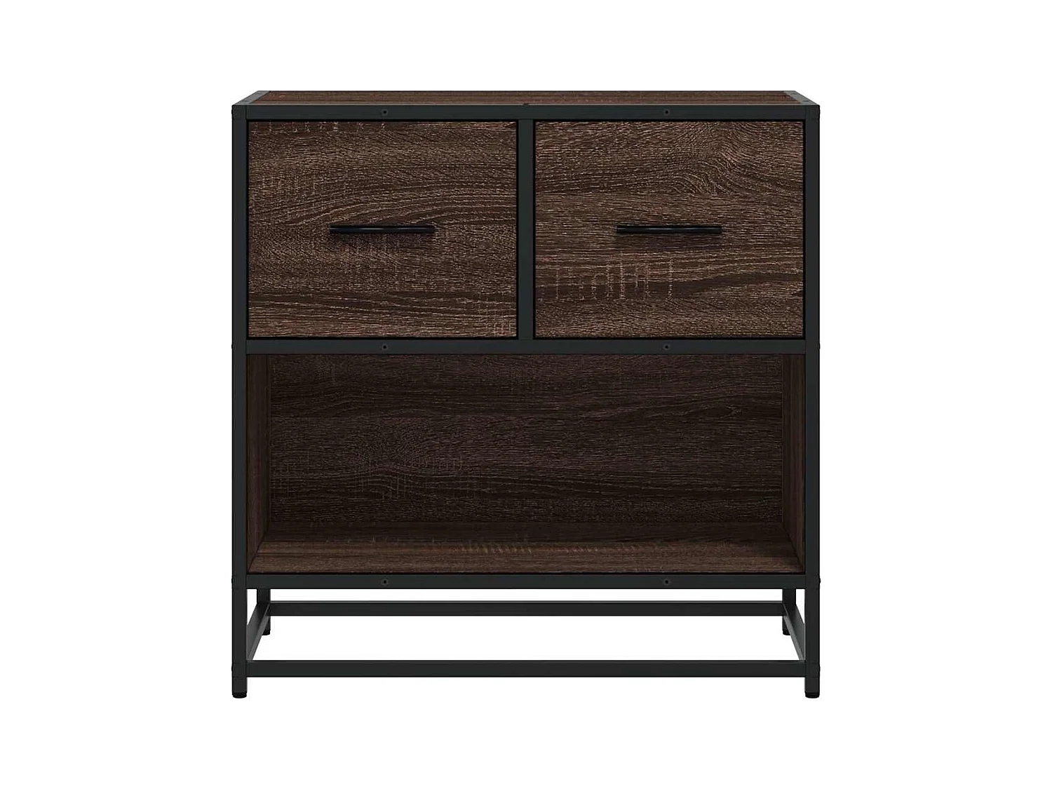 Mesilla de noche | Mesita de noche roble marrón 60x31x60 cm madera contrachapada