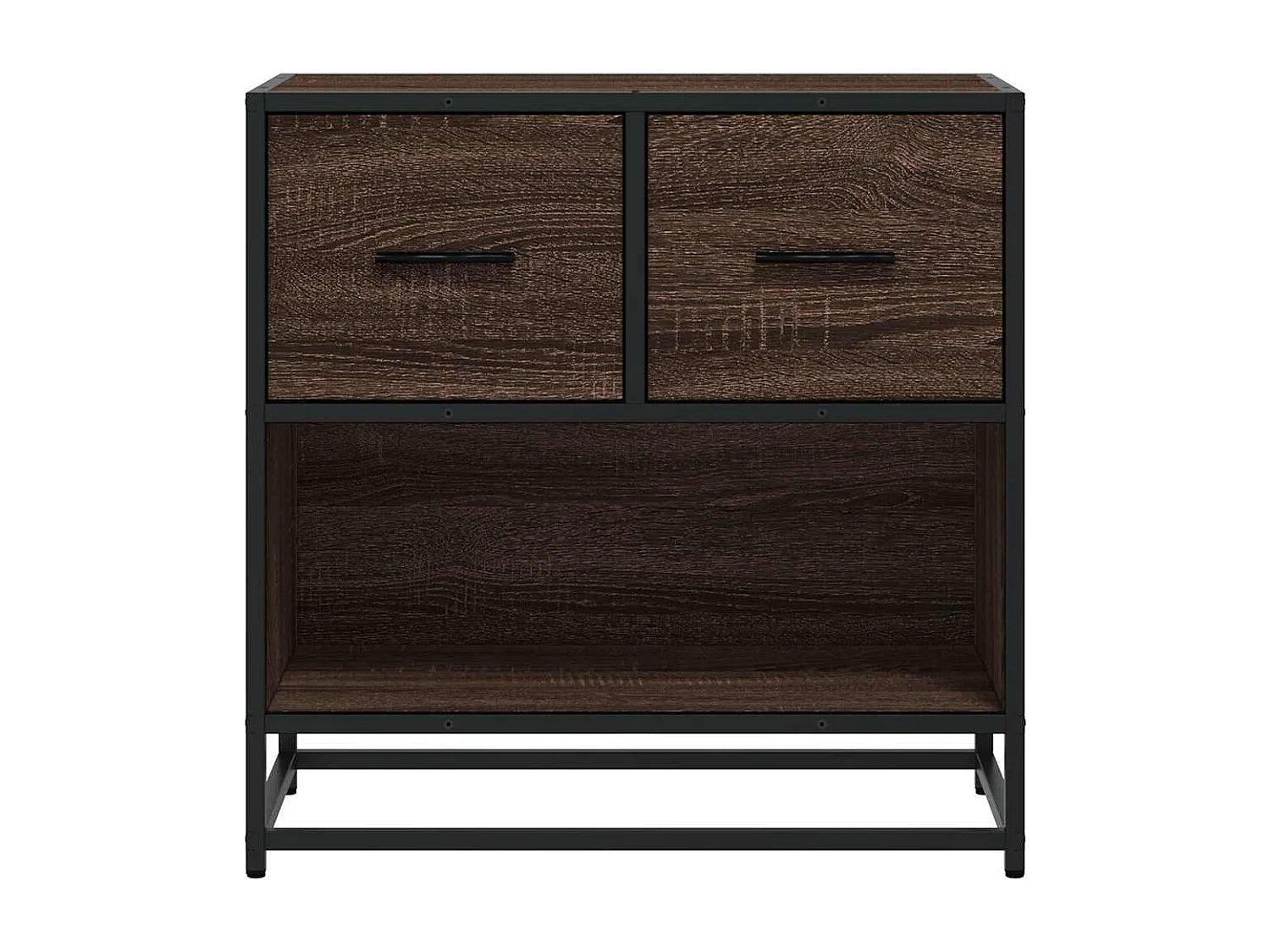 Nachttisch-Beistelltisch Braun Eichen-Optik 60x31x60 cm Holzwerkstoff Metall SHL29111