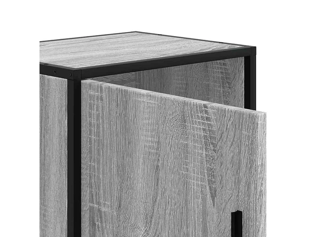 Nachttisch-Beistelltisch Grau Sonoma 40x31x50 cm Holzwerkstoff und Metall SHL75823