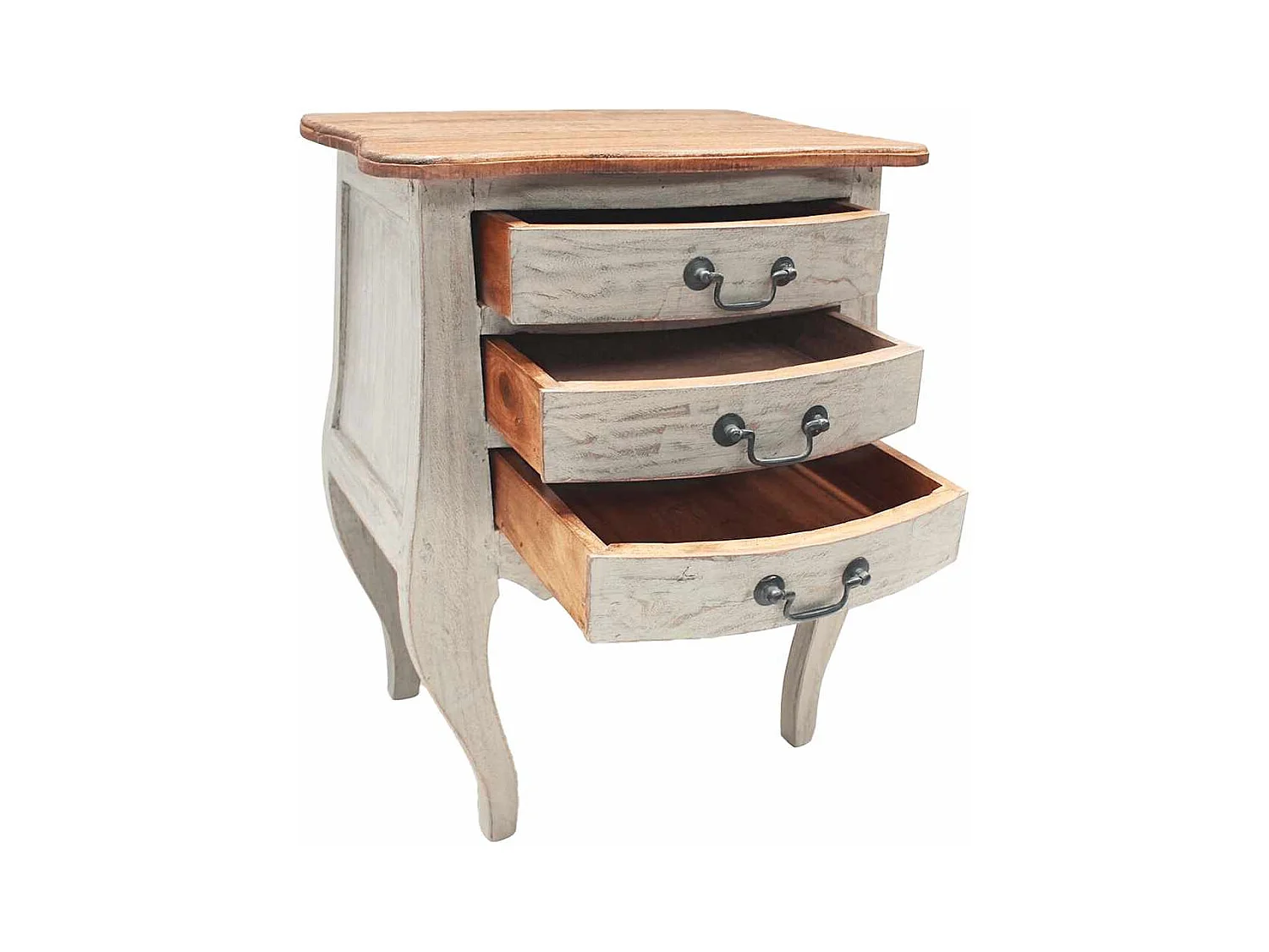 Table de chevet-Table d'appoint bois d'acajou massif 48x35x64 cm