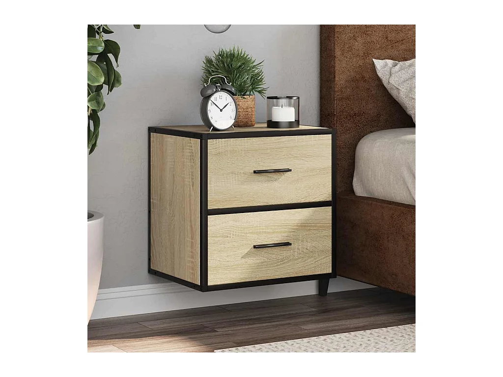 Table de chevet flottante chêne sonoma 40x31x39,5 cm