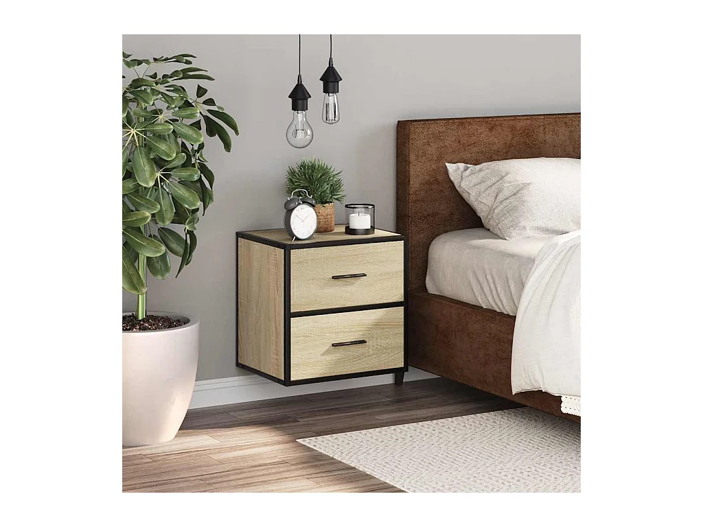 Table de chevet flottante chêne sonoma 40x31x39,5 cm