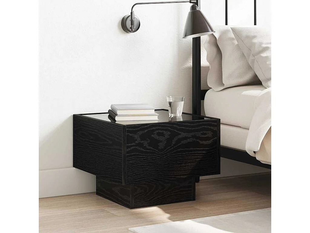 Aufbewahrungsschrank Schwarz Eichen-Optik 40 x 40 x 30 cm SHL20507