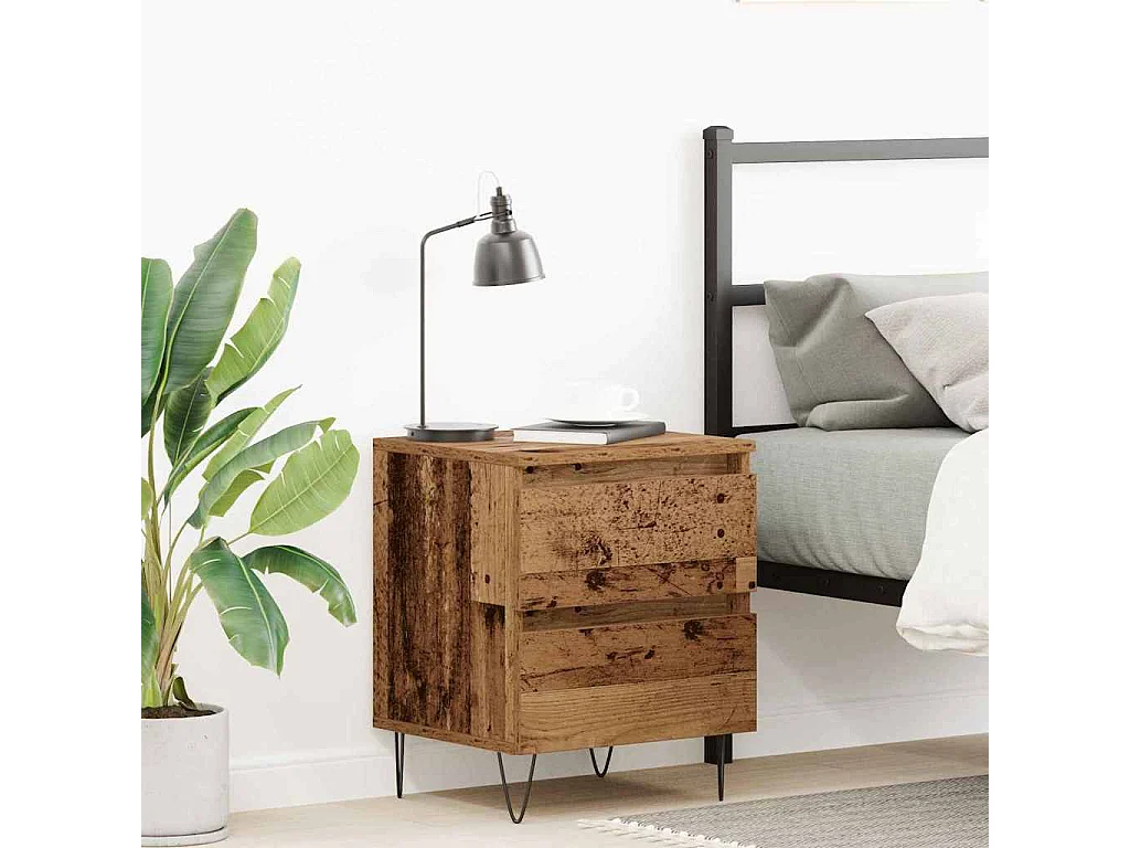 Mesita de Noche | Armario de Noche con cajón Madera vieja 40x35x50 cm