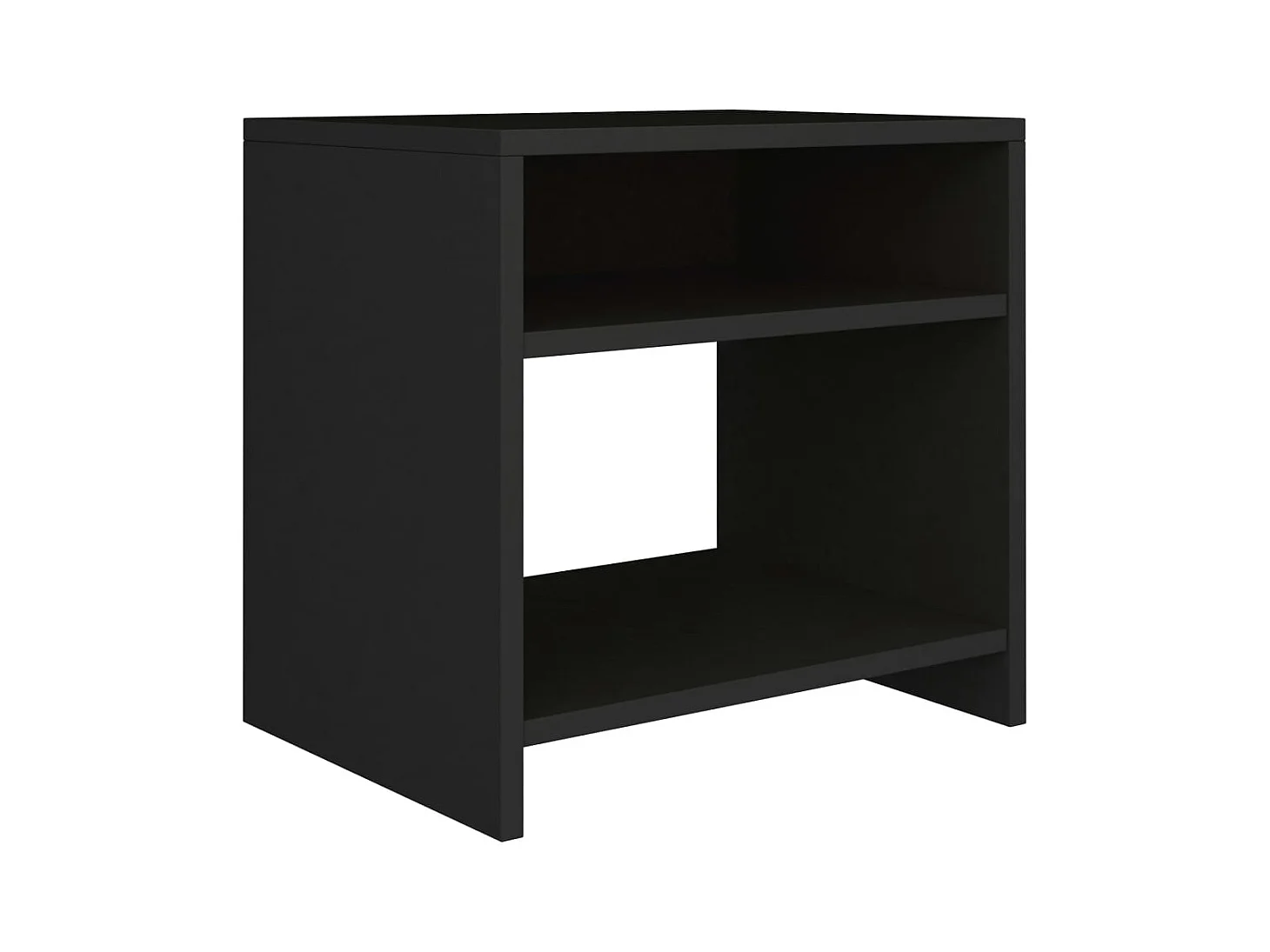 Mesita de noche | Mesilla de noche madera contrachapada negro 40x30x40 cm