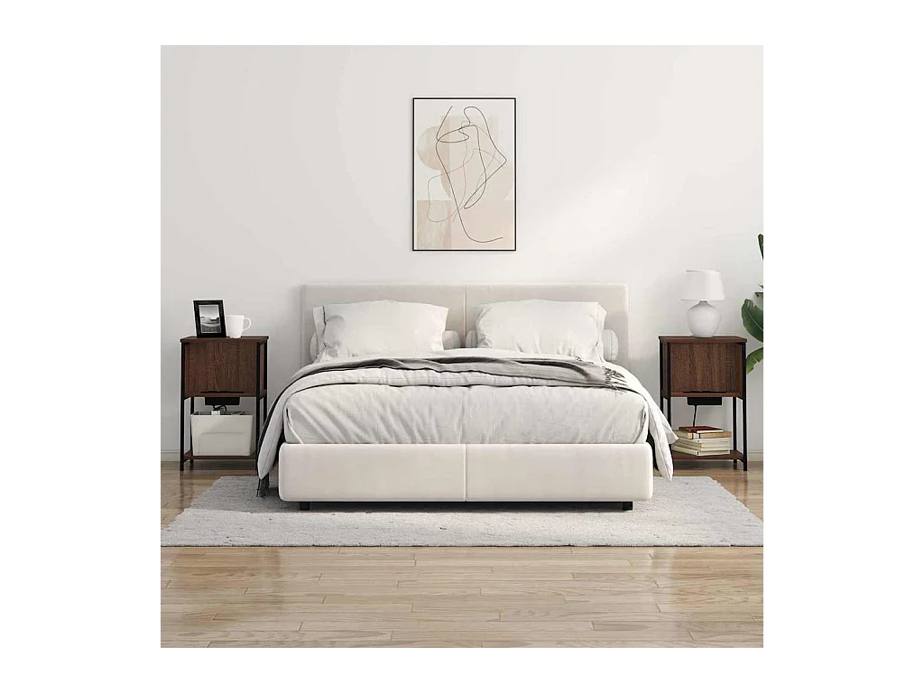 Mesita de Noche | Mesa auxiliar | Armario de Noche 2 uds. Marrón roble 38x31x61 cm