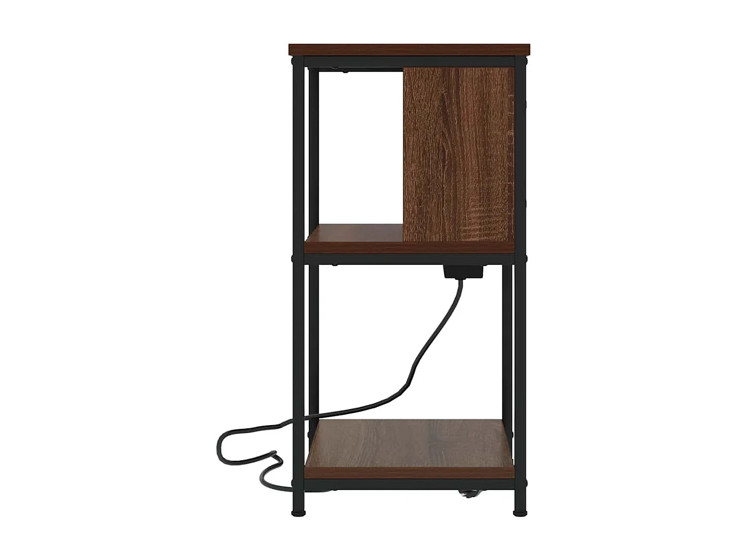 Nachttisch 2er Set-Beistelltisch Braun Eichen-Optik 38 x 31 x 61 cm SHL92455