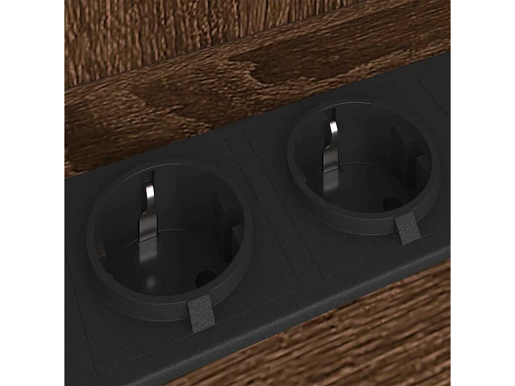 Nachttisch 2er Set-Beistelltisch Braun Eichen-Optik 38 x 31 x 61 cm SHL92455