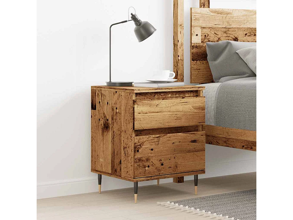 Nachttisch-Beistelltisch Altholz-Optik 40x35x50 cm Holzwerkstoff SHL39143