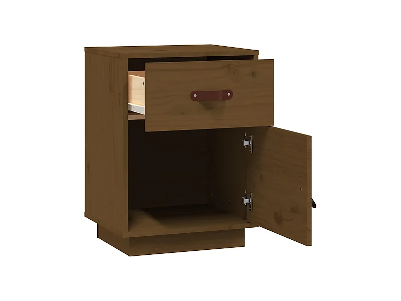 Mesitas de noche | Mesilla de noche 2 uds madera de pino marrón miel 40x34x55 cm