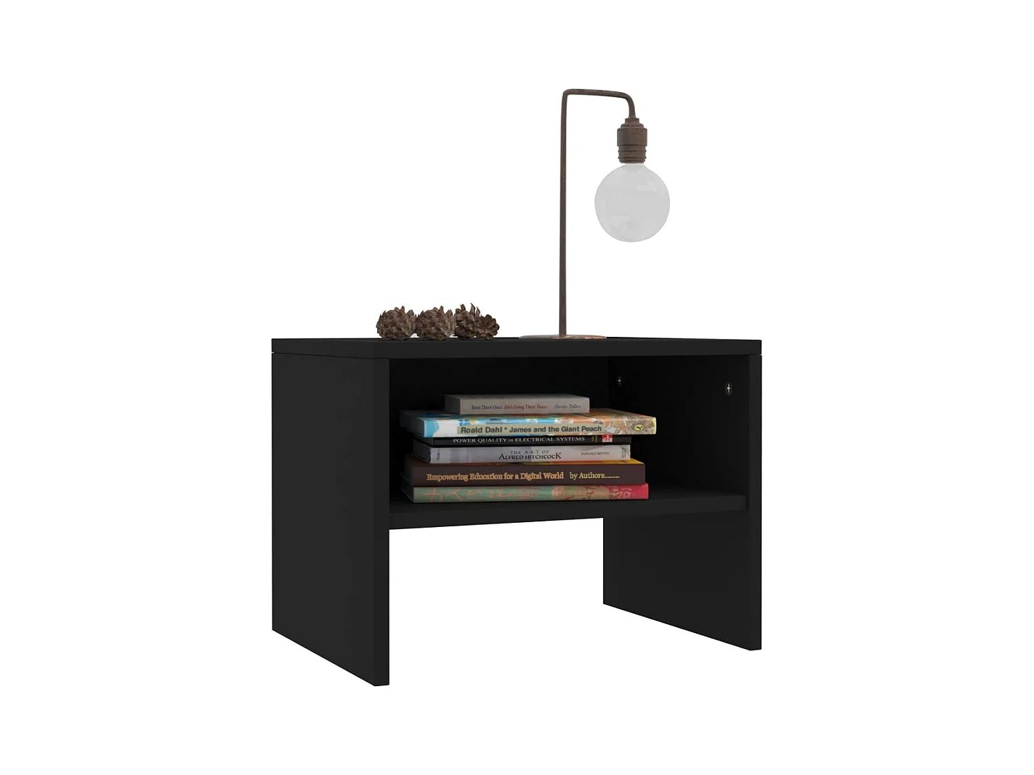 Mesitas de noche | Mesilla de noche 2 uds madera contrachapada negro 40x30x30 cm