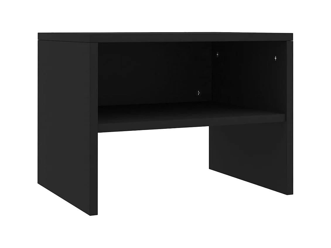 Mesitas de noche | Mesilla de noche 2 uds madera contrachapada negro 40x30x30 cm