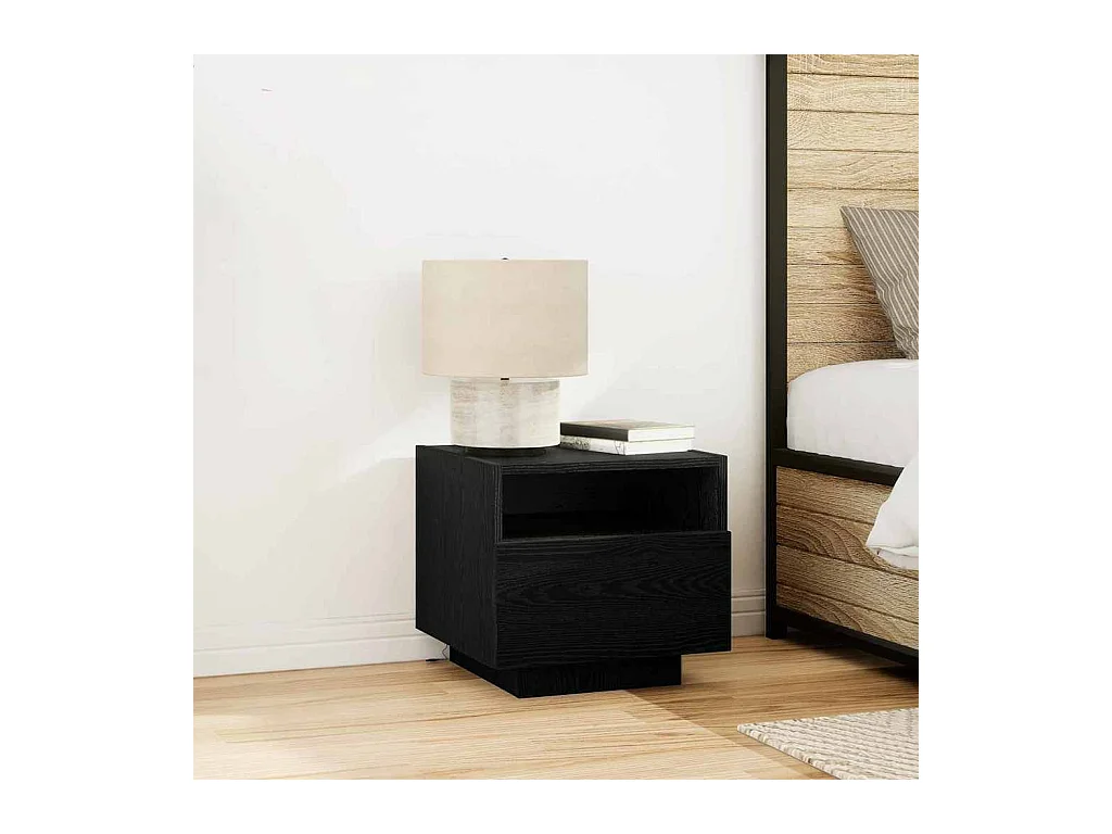 Mesita de Noche | Mesa auxiliar 2 uds. Roble negro 40x39x37 cm Madera contrachapada