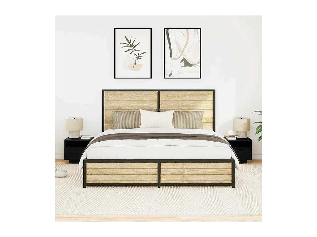 Mesita de Noche | Mesa auxiliar 2 uds. Roble negro 40x39x37 cm Madera contrachapada