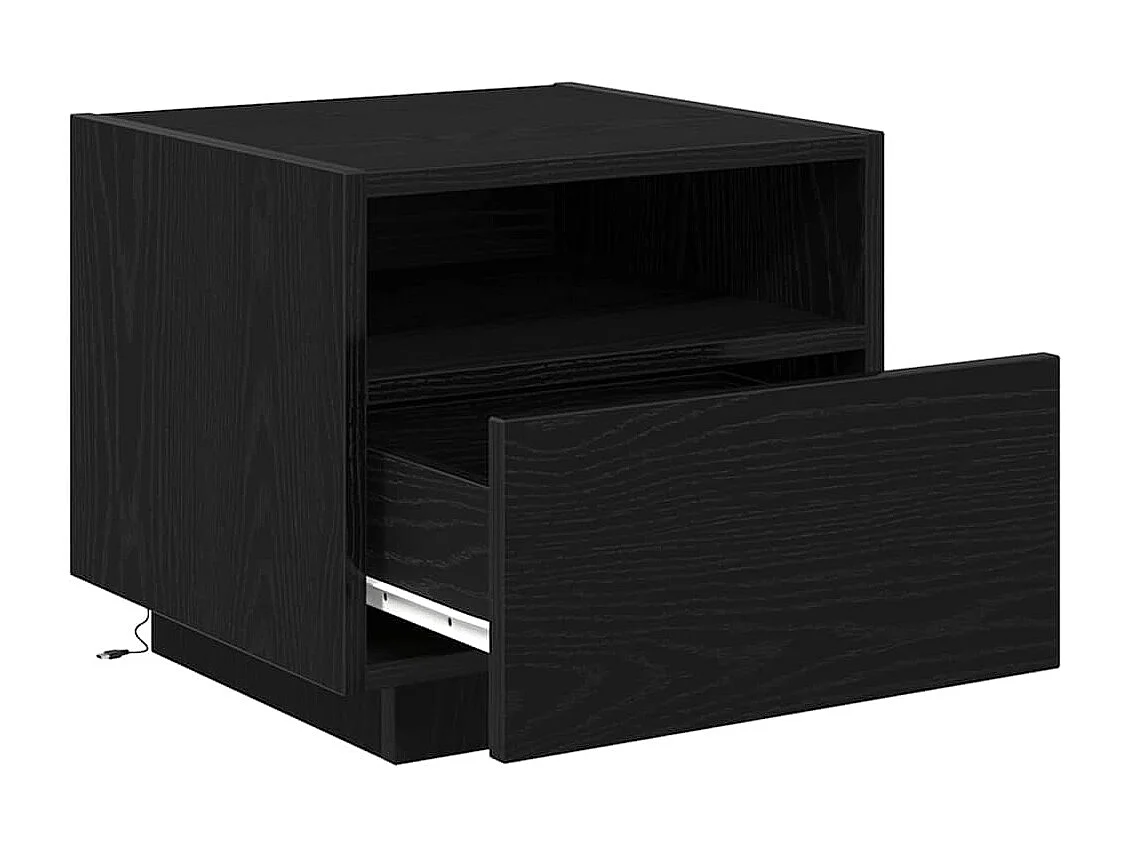 Lot de 2 Tables de chevet avec tiroir Chêne noir 40x39x37 cm