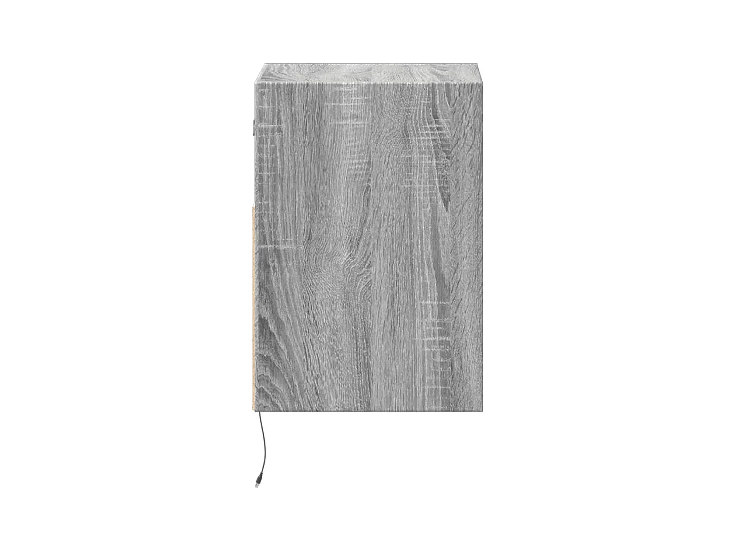 Mesita de noche | Mesilla de noche de pared con luces LED gris Sonoma