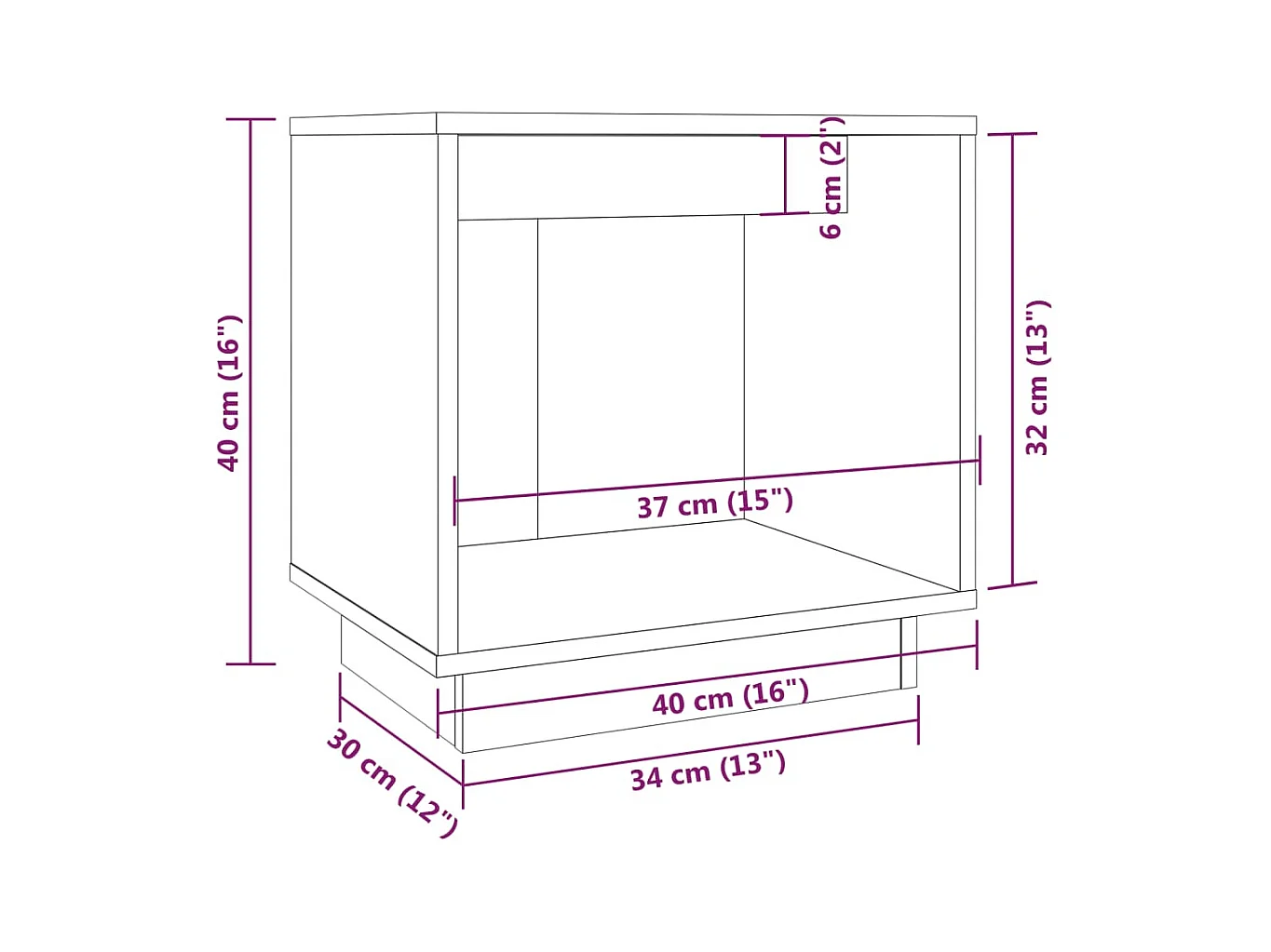 Mesitas de noche | Mesilla de noche 2 uds madera maciza de pino 40x30x40 cm