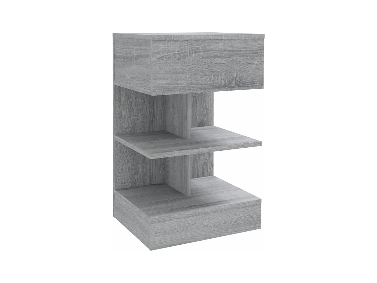 Mesita de noche | Mesilla de noche madera contrachapada gris Sonoma 40x35x65 cm