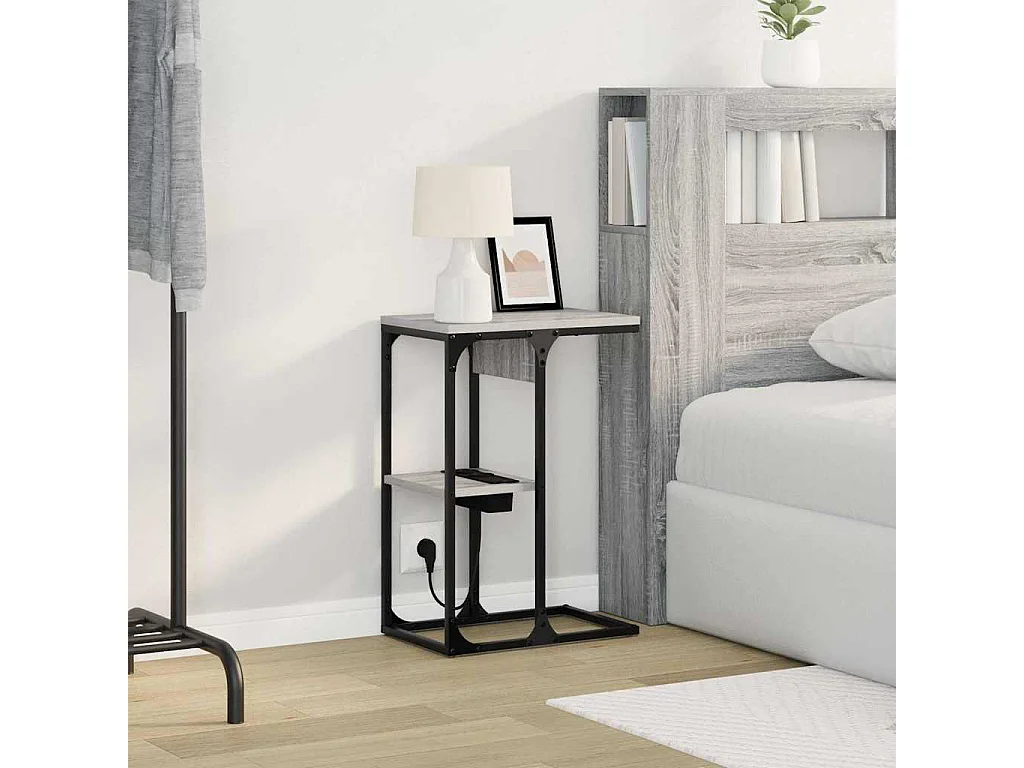 Table de chevet-Table d'appoint Gris sonoma 41.5x26x60.5 cm