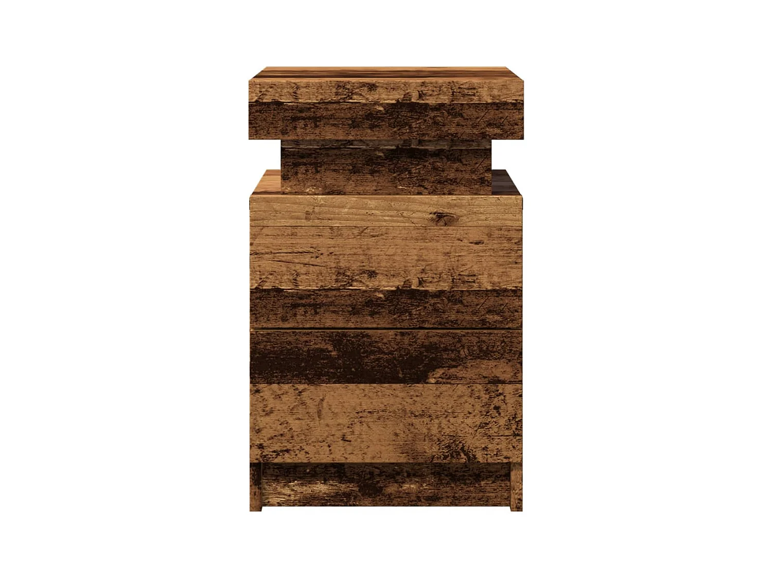 Mesita de noche | Mesilla de noche con LED madera ingeniería envejecida 35x39x55cm