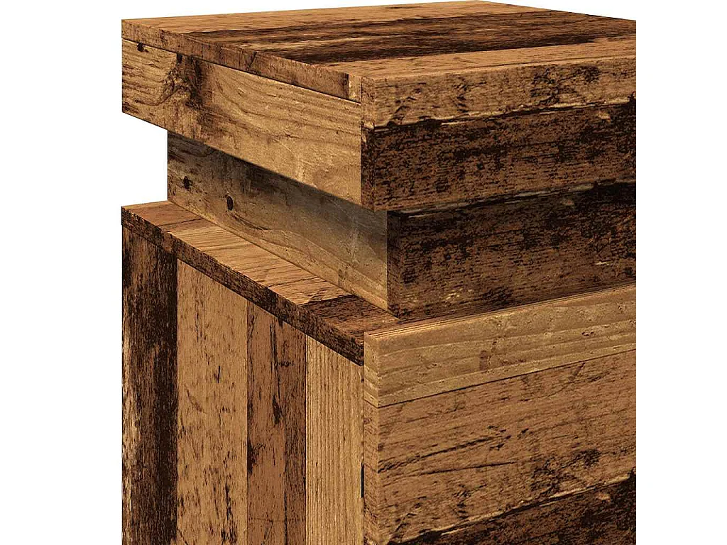 LED-Nachttisch Altholz-Optik 35x39x55 cm Holzwerkstoff SHL50735