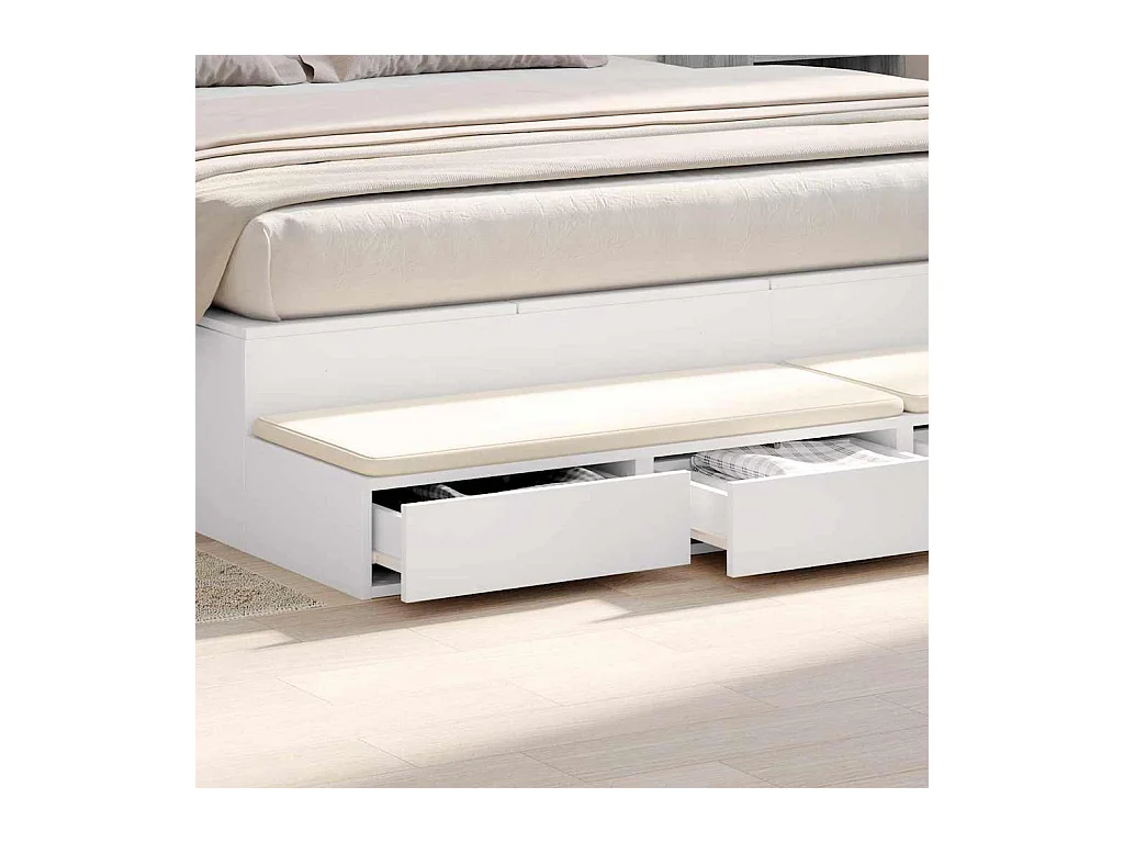 Cajones de cama con cajón Blanco 200x36.5x16.5 cm