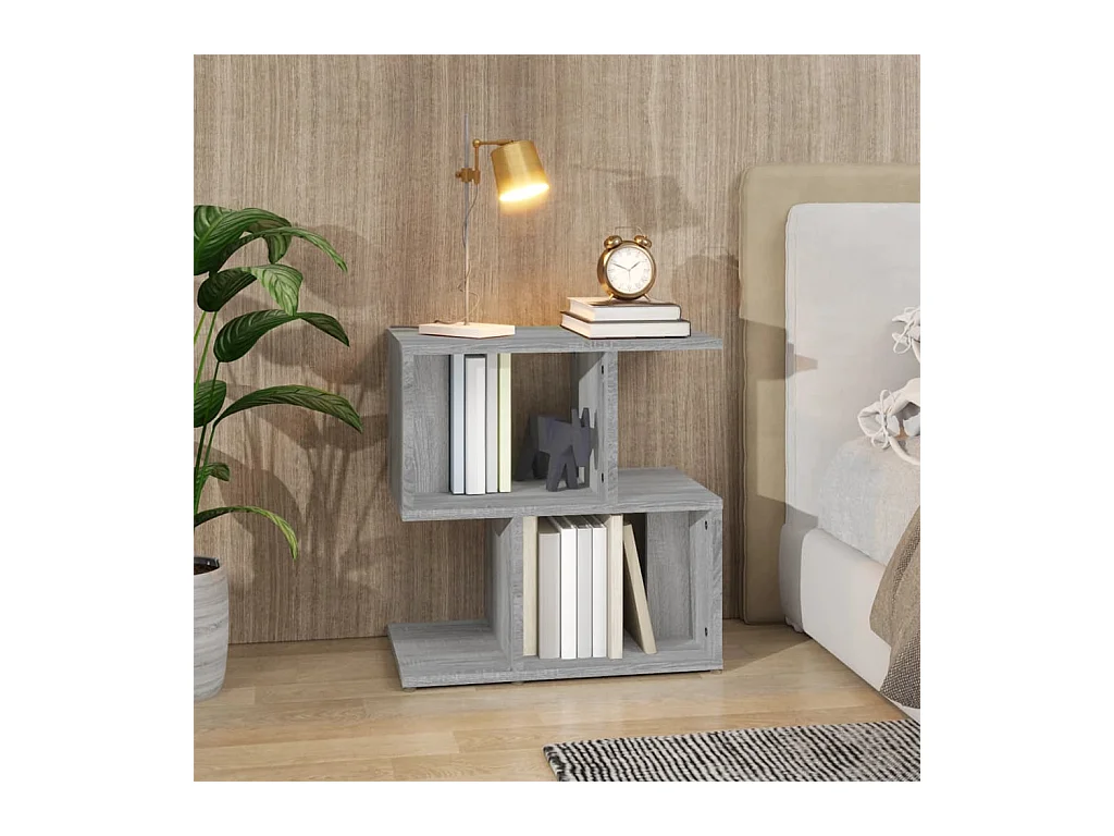 Mesita de noche | Mesilla de noche madera contrachapada gris Sonoma 50x30x51,5 cm