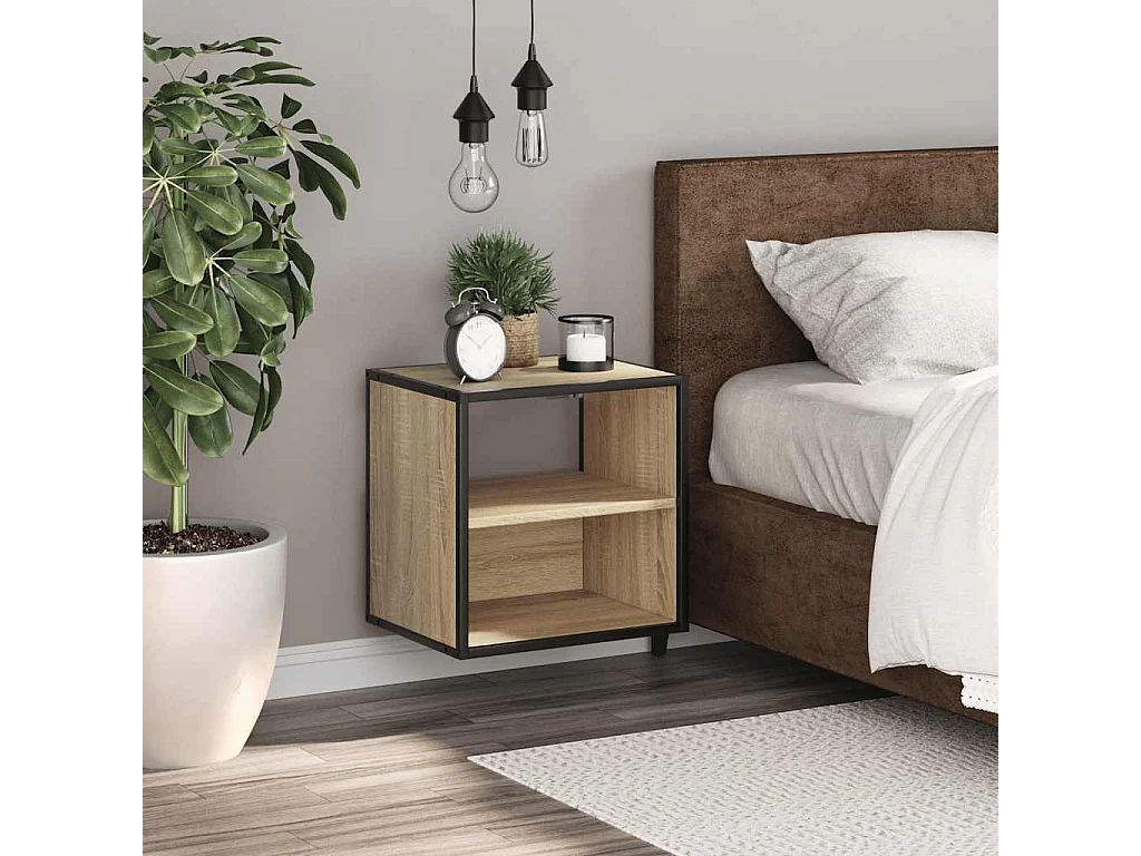 Nachttisch hängend | Wand-Nachttisch Sonoma-Eiche 40x31x39,5 cm SHL50600