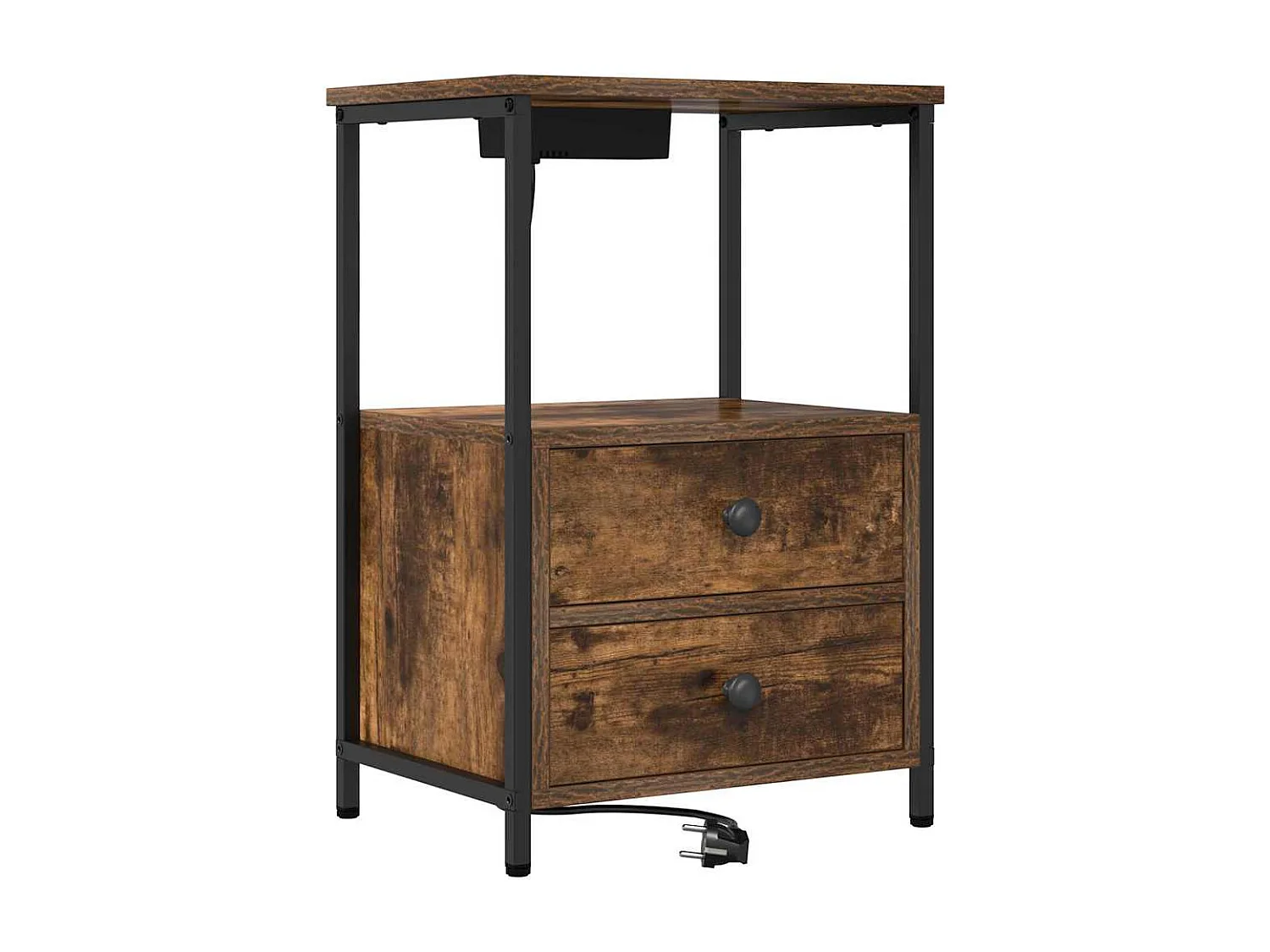 Nachttisch mit Speicher 2 pcs Geräucherte Eiche 40 x 31 x 60 cm SHL58978